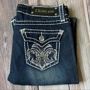 LA Idol dark denim bootcut jeans size 11